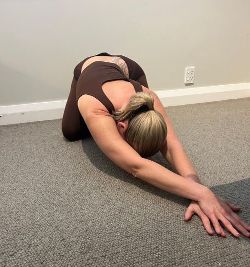 Child's Pose with Side Stretch